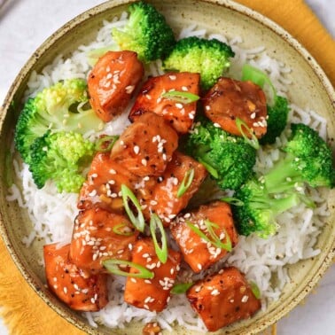 air fryer salmon bites recipe.